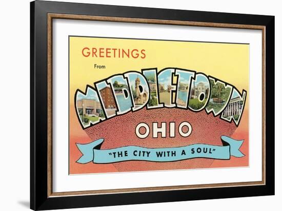 Greetings from Middletown, Ohio-null-Framed Art Print