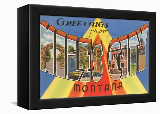 Greetings from Miles City, Montana-null-Framed Stretched Canvas