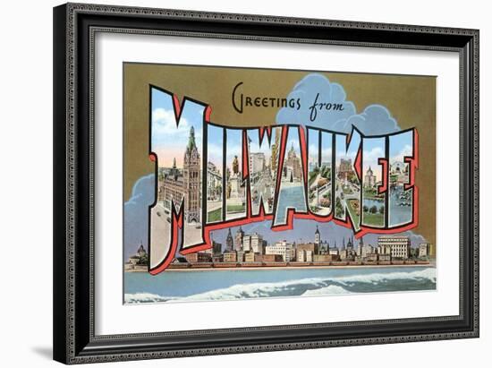 Greetings from Milwaukee, Wisconsin-null-Framed Art Print