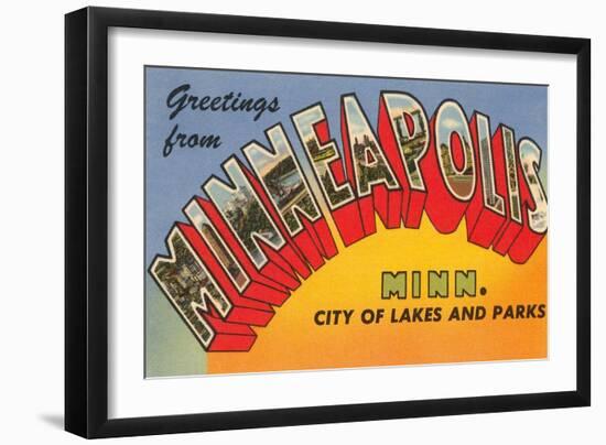 Greetings from Minneapolis, Minnesota-null-Framed Art Print