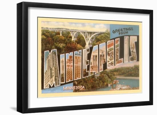 Greetings from Minneapolis, Minnesota-null-Framed Art Print