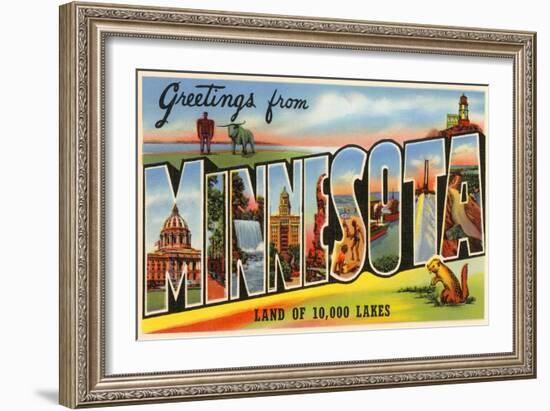 Greetings from Minnesota-null-Framed Art Print