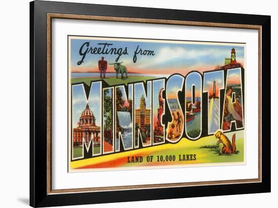 Greetings from Minnesota-null-Framed Art Print