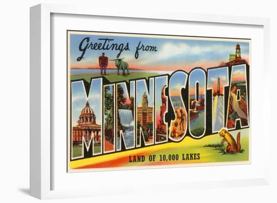 Greetings from Minnesota-null-Framed Art Print