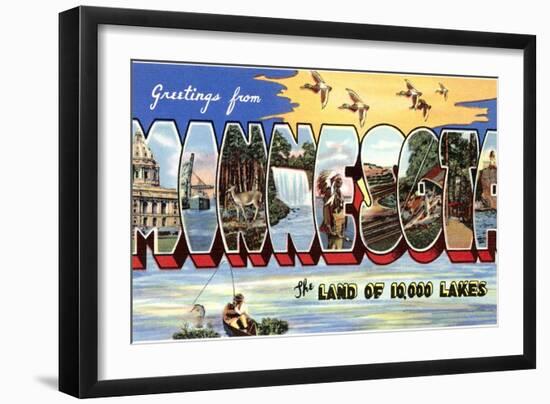 Greetings from Minnesota-null-Framed Art Print