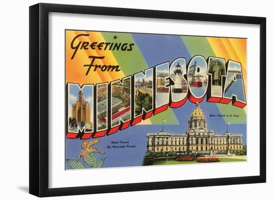 Greetings from Minnesota-null-Framed Art Print