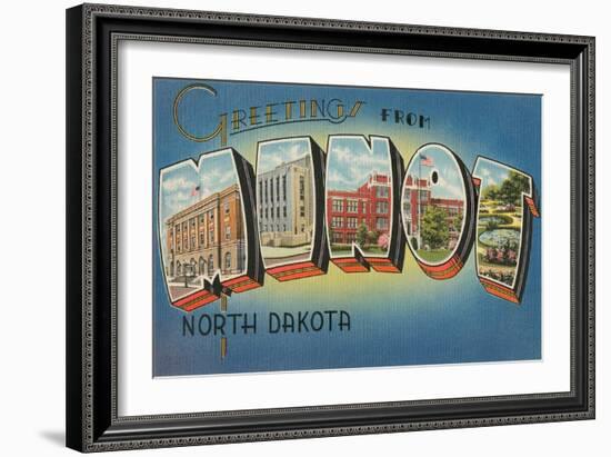 Greetings from Minot, North Dakota-null-Framed Art Print