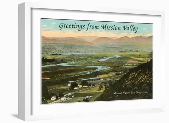 Greetings from Mission Valley, San Diego, California-null-Framed Art Print