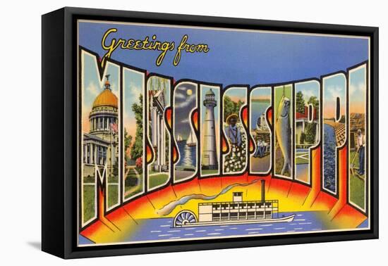 Greetings from Mississippi-null-Framed Stretched Canvas