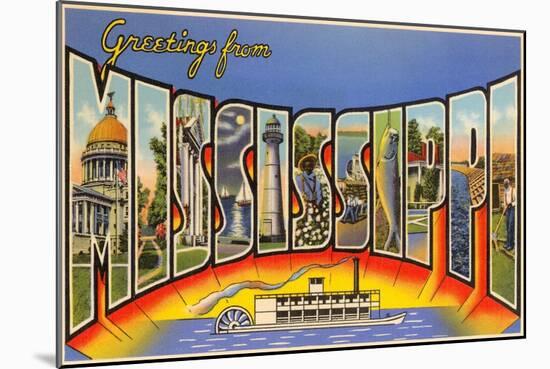 Greetings from Mississippi-null-Mounted Art Print
