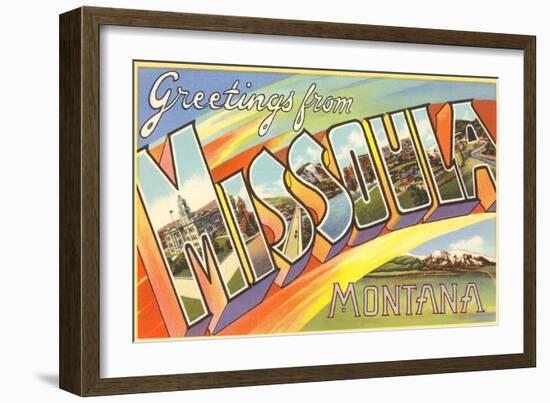 Greetings from Missoula, Montana-null-Framed Art Print