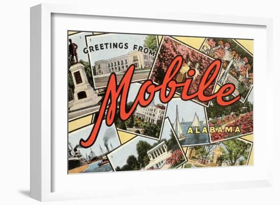 Greetings from Mobile, Alabama-null-Framed Premium Giclee Print