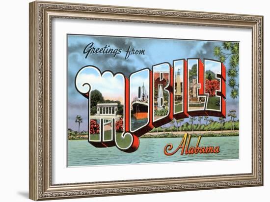Greetings from Mobile, Alabama-null-Framed Art Print