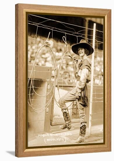 Greetings from Montana, Cowgirl Trick Roper-null-Framed Stretched Canvas