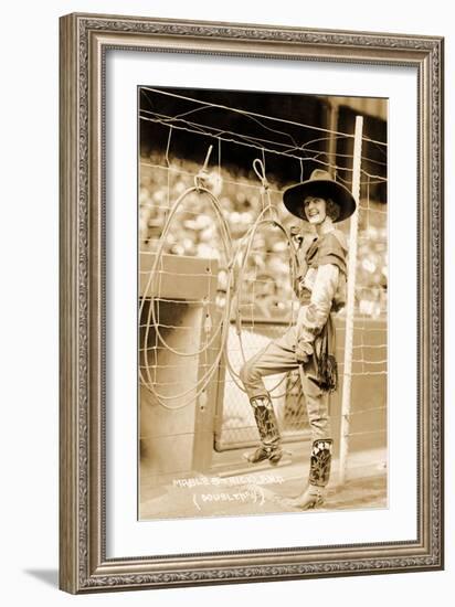 Greetings from Montana, Cowgirl Trick Roper-null-Framed Art Print