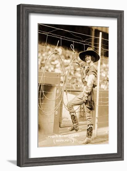Greetings from Montana, Cowgirl Trick Roper--Framed Art Print