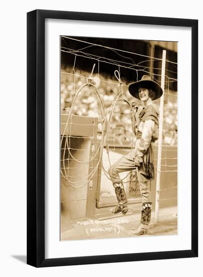 Greetings from Montana, Cowgirl Trick Roper-null-Framed Art Print