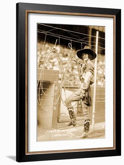 Greetings from Montana, Cowgirl Trick Roper-null-Framed Art Print