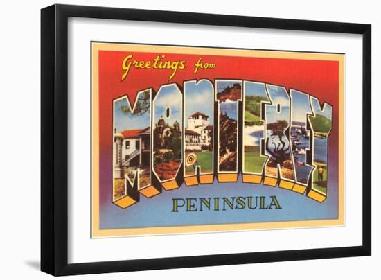 Greetings from Monterey, California-null-Framed Art Print
