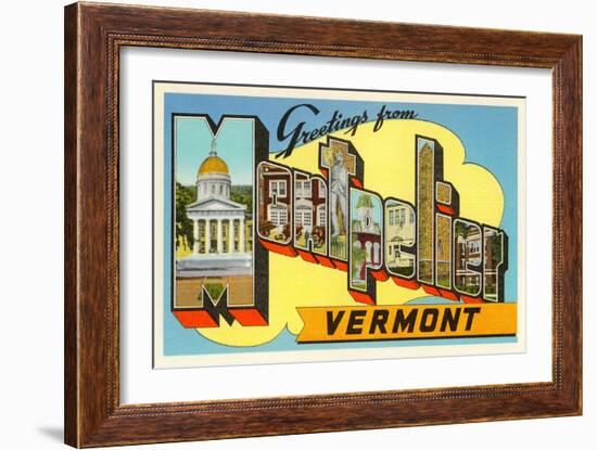 Greetings from Montpelier, Vermont-null-Framed Art Print