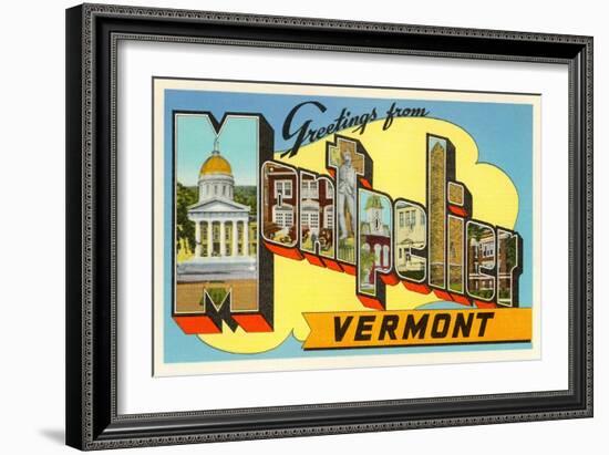 Greetings from Montpelier, Vermont-null-Framed Art Print