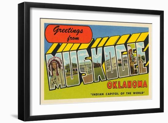 Greetings from Muskogee, Oklahoma-null-Framed Art Print