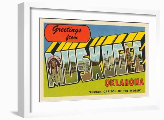 Greetings from Muskogee, Oklahoma-null-Framed Art Print