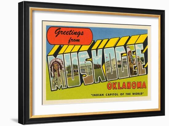 Greetings from Muskogee, Oklahoma-null-Framed Art Print