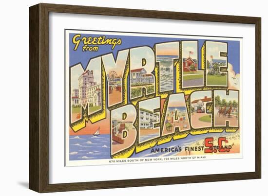 Greetings from Myrtle Beach, South Carolina-null-Framed Art Print