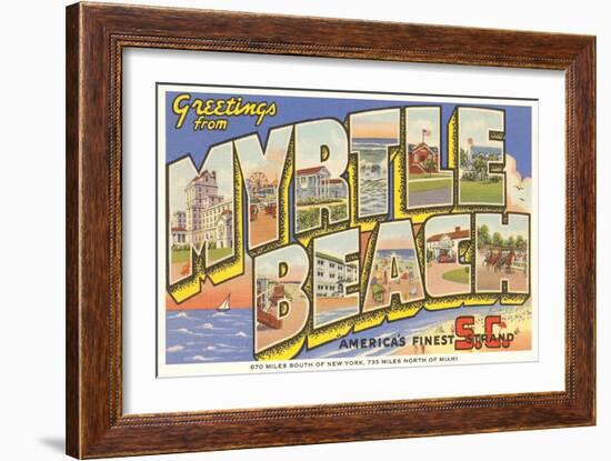 Greetings from Myrtle Beach, South Carolina-null-Framed Art Print