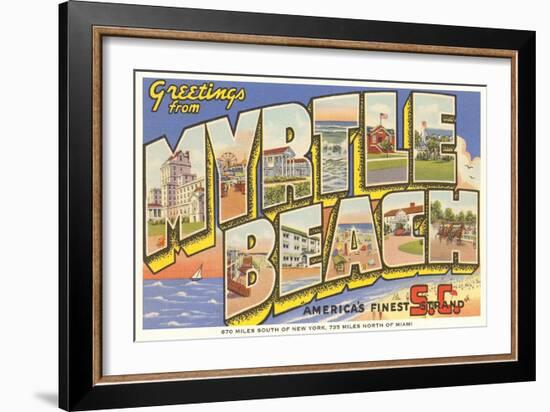 Greetings from Myrtle Beach, South Carolina-null-Framed Art Print