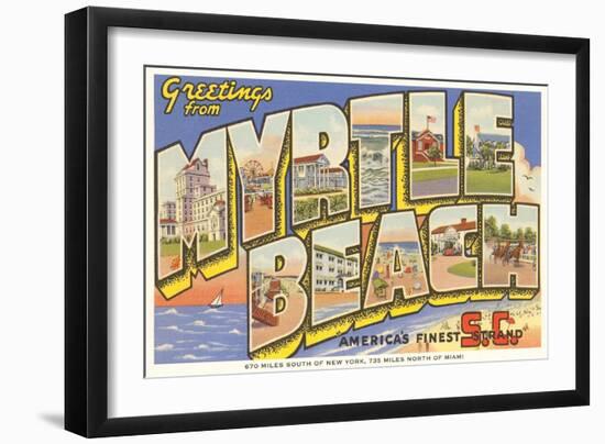 Greetings from Myrtle Beach, South Carolina-null-Framed Art Print