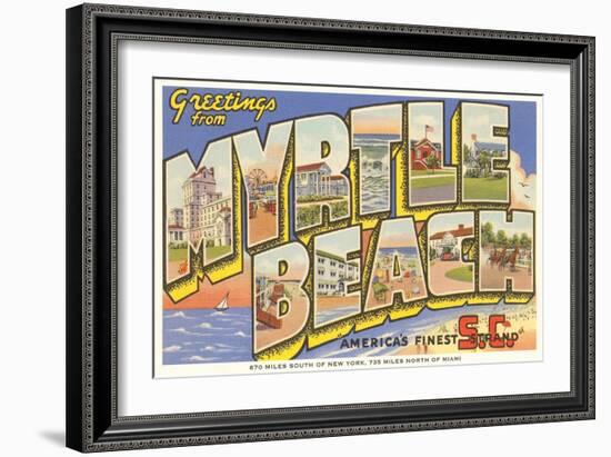 Greetings from Myrtle Beach, South Carolina-null-Framed Art Print