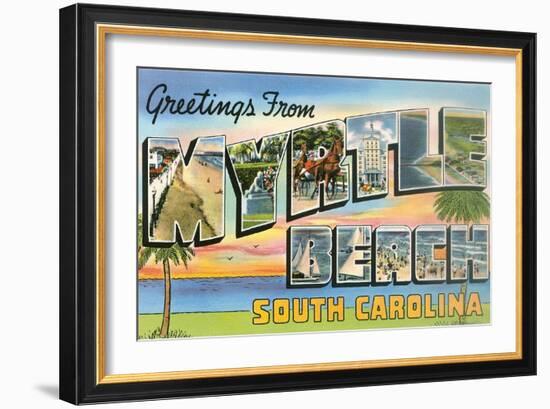 Greetings from Myrtle Beach, South Carolina-null-Framed Art Print