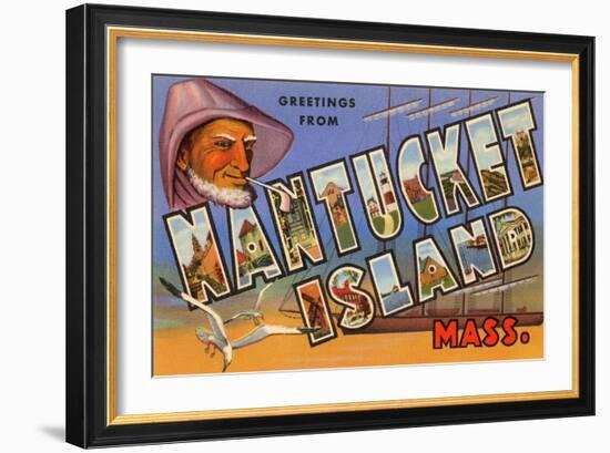 Greetings from Nantucket Island, Massachusetts-null-Framed Art Print