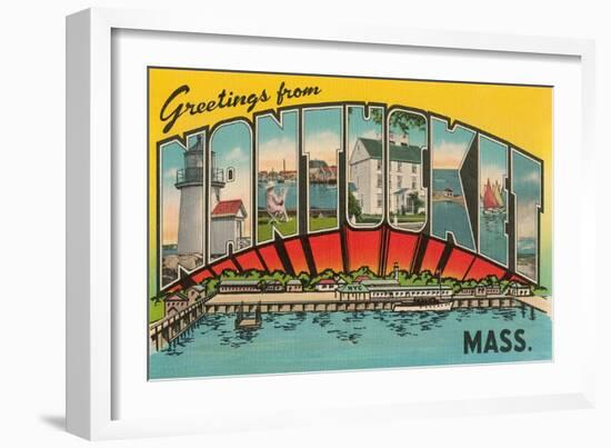 Greetings from Nantucket, Mass.-null-Framed Art Print