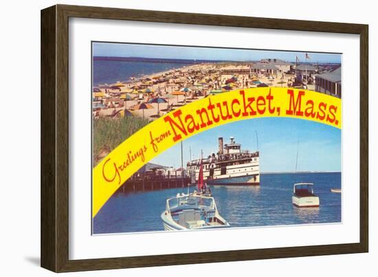 Greetings from Nantucket, Massachusetts-null-Framed Art Print