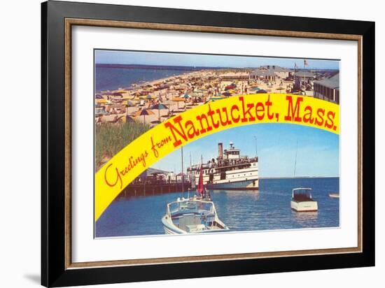 Greetings from Nantucket, Massachusetts-null-Framed Art Print