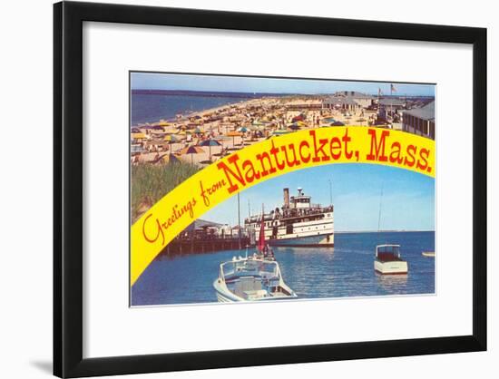 Greetings from Nantucket, Massachusetts-null-Framed Art Print