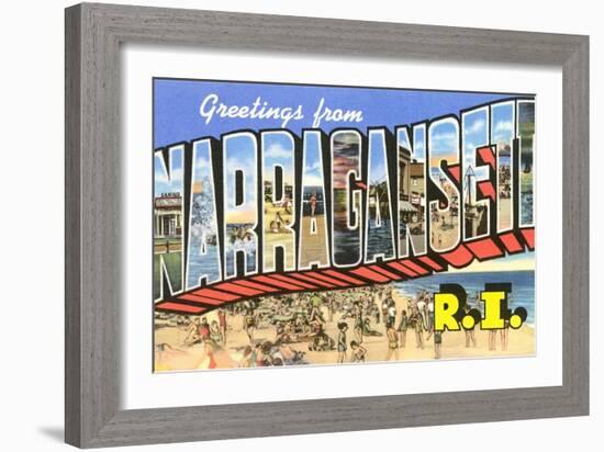 Greetings from Narragansett, Rhode Island-null-Framed Art Print