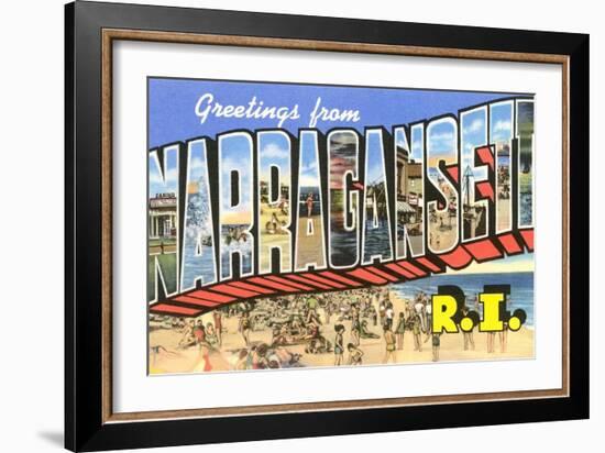 Greetings from Narragansett, Rhode Island-null-Framed Art Print