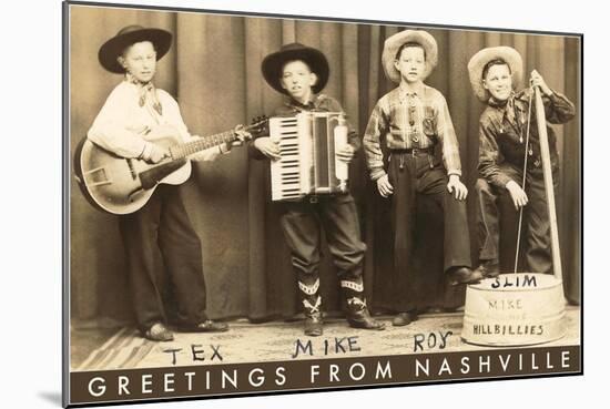 Greetings from Nashville, Child Hillbilly Musicians-null-Mounted Art Print