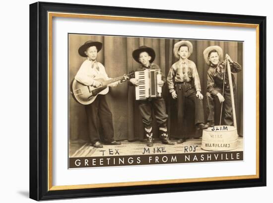 Greetings from Nashville, Child Hillbilly Musicians-null-Framed Art Print