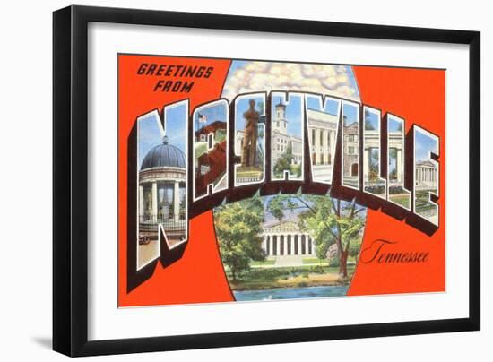 Greetings from Nashville, Tennessee--Framed Art Print