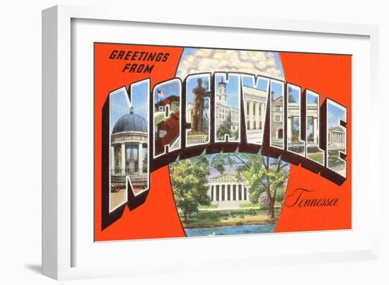 Greetings from Nashville, Tennessee--Framed Art Print