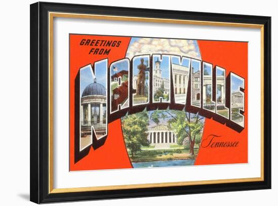 Greetings from Nashville, Tennessee--Framed Art Print