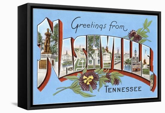 Greetings from Nashville, Tennessee-null-Framed Stretched Canvas