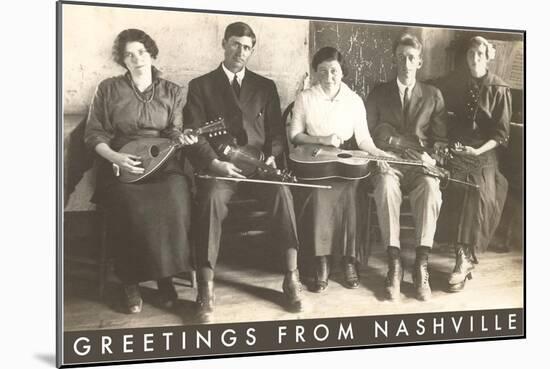 Greetings from Nashville, Traditional Music Band-null-Mounted Art Print