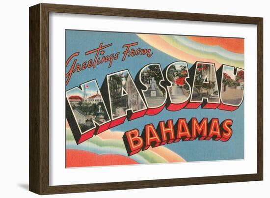 Greetings from Nassau, Bahamas-null-Framed Art Print