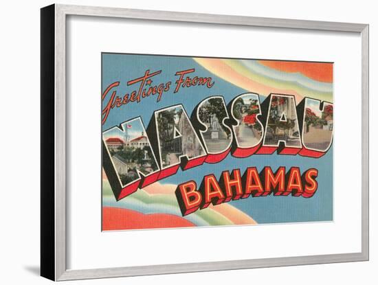Greetings from Nassau, Bahamas-null-Framed Art Print